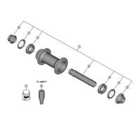 Shimano Spares Cycle Bicycle Bike HB-M8210-B Complete Hub Axle Black