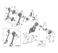 SHIMANO Spares RD-M8000 bracket axle unit, for normal type One Size,Black,Y5RT98010