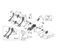 Shimano SPARE PART RDM9000 bracket axle normal, Black