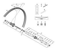 Shimano Spares WH-M9200TLR12-B29 complete hub axle