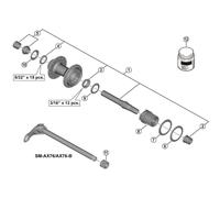 SHIMANO Complete Axle Hub - WH-MT501-CL