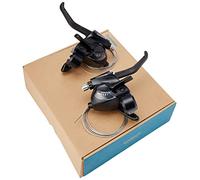 SHIMANO Altus ST-EF41 EZ fire plus STI set for V-brakes, 3x7-speed, 2-finger lever, black One Size,STEF41P7AL