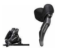 Shimano ST-RX820 GRX 12-speed STI bled with BR-RX820 flat mount calliper; front