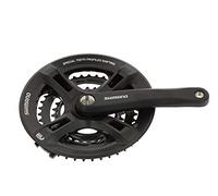 Shimano Tourney Alu-Kettenradgarnitur Kurbel 170 mm 48/38 / 28 Zähne mit Kettenschutzring, silber- schwarz, 6550