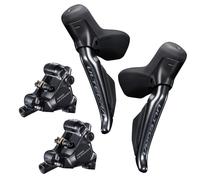 Shimano Ultegra R8170 Di2 Hydraulic Disc STI Levers & R8170 Flat Mount Disc Brake Set - 12 Speed - Black Pair 12 Speed 900mm Front 1650mm Rear Hose