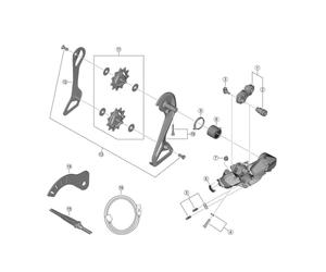 SHIMANO Unisex Y3gk98020 RD-R9250 Bracket Axle Unit For Normal Type, Black