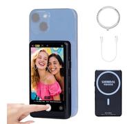 Shimbol P4 Black, 4" Touch Screen Wireless Vlog Selfie Phone Monitor | Reverse Control for iPhone 17/16/15/14/13/Pro/Pro Max/Plus Magnetic Snap-On, Built-in Speaker, Compatible with Android