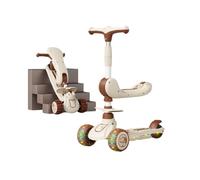 Shimely Scooter Can Sit and Ride Pedal 3 in 1 Yo-yo, Music and Light Ride on Car, Easy To Fold, Suitable for Children 3 To 12 Years Old Boys and Girls Baby Use. (Romantic Coffee,Seat)
