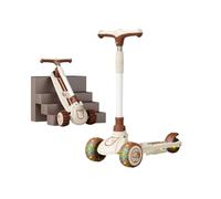Shimely Scooter Can Sit and Ride Pedal 3 in 1 Yo-yo, Music and Light Ride on Car, Easy To Fold, Suitable for Children 3 To 12 Years Old Boys and Girls Baby Use. (Romantic Coffee,Surf)