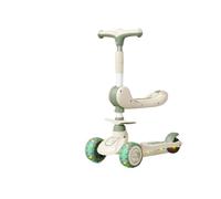 Shimely Scooter Can Sit and Ride Pedal 3 in 1 Yo-yo, Music and Light Ride on Car, Easy To Fold, Suitable for Children 3 To 12 Years Old Boys and Girls Baby Use. (green water hills,Seat)