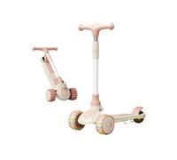 Shimely Scooter Can Sit and Ride Pedal 3 in 1 Yo-yo, Music and Light Ride on Car, Easy To Fold, Suitable for Children 3 To 12 Years Old Boys and Girls Baby Use. (Pink Lady,Surf)