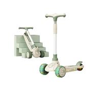 Shimely Scooter can sit and Ride Pedal 3 in 1 yo-yo, Music and Light Ride on car, Easy to fold, Suitable for Children 3 to 12 Years Old Boys and Girls Baby Use. (Green Water Hills,Surf)