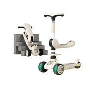 Shimely Scooter Can Sit and Ride Pedal 3 in 1 Yo-yo, Music and Light Ride on Car, Easy To Fold, Suitable for Children 3 To 12 Years Old Boys and Girls Baby Use. (Misty rain Jiangnan,Seat)
