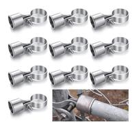 Shimeyao 10 Pack Chain Link Rail End Assembly 1-7/8" Centre Brace Band and 1-3/8" Fence Rail End Cup Chain Link Fence Parts for Residential Yards Industrial Yards and Perimeter Security Fencing