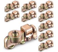Shimeyao 10 Pack L Track Double Stud Fitting 3/8 Inch Bolt Thread Anchor Points 1333 Lbs Working Load Limit Heavy Duty Cargo Tie Down Fittings for L Track Rails in Truck Trailer Van Suv Motorcycle Atv