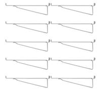 Shimeyao 10 Pcs 12 Inch Pegboard Shelf Brackets, Sturdy Metal Peg Hook Heavy Duty Garage Organizer Hanger, Fits 1/8" to 1/4" Pegboard Slatwall, for Workshops Trade Show Booths