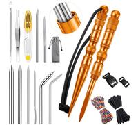 Shimeyao 12 Pcs 2026 Update Paracord FID Knotter Tools Set Stainless Steel Marlinspike Set Stitching Lacing Needles Smoothing Knotter Tools for Marlinspike Paracord Leather Other Cords(Orange)