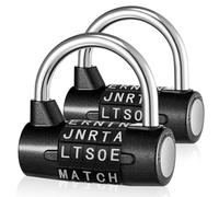 Shimeyao 2 Pcs 5 Letter Combination Lock Metal 5 Digit Lock Heavy Duty Word Gym Locker Keyless Resettable Safety Padlock for School Gym Locker Toolbox Hasp Cabinet (Black)