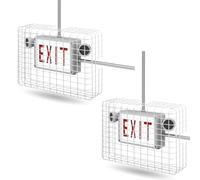 Shimeyao 2 Pcs Red Exit Sign Wire Guard Damage Cage with R-Type Wire Clips, Coated Steel Mesh Design for Commercial Use Indoor Outdoor, Easy Installation (Large Top-side Open,20.5" X 15.5")