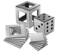 Shimeyao 24 Pcs Welding Practice Kit 11 Gauge Welding Mild Steel Sheet Plates Equipment Accessories Applied to Make 1 Dice 1 Cube and 2 Cube Frame for Beginners Skill Improvement