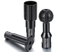 Shimeyao 3 Pcs Sphere Rotary Burr Set 5/8"-11 Thread for 4-1/2" and 5" Angle Grinders Ball Gouge Attachments Hardened Steel Power Tools for Wood Carving Hollowing Slotting Grinding Polishing Grooving