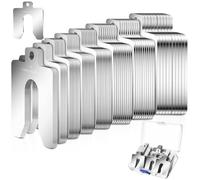 Shimeyao 80 Pcs, Size C 4" x 4" Shim Kit 304 Stainless Steel Slotted Shim with Transparent Storage Box Assortment Metal Shims for Leveling Shop Kit Replacement Pack