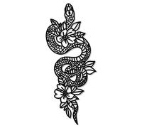 Shimeyao Snake Wall Art Gothic Metal Snake Bedroom Decor Floral Animal Hanging Decor Goth Wall Art Aesthetic Witchy Hanging Boho Decorations for Apartment Bedroom Bathroom