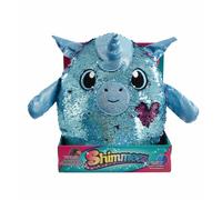 Shimmeez Yaffa The Unicorn, a Sparkling Sequin Soft Plush Toy, Reversible Sequins Go From Blue to Silver, Large Size