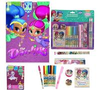 Shimmer and Shine A5 Glitter Bound Notebook with 16 Pcs Super Stationery Set for Kids, Girls Bumper Stationery Set, Back to School Kids Stationery Set Christmas and Birthday Gift, School Essentials