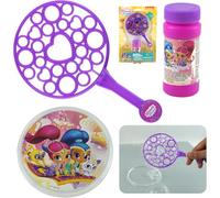 Shimmer and Shine Bubble Maker Set with Wand Tray 50ml Solution for Kids Party Garden Outdoor Fun Giant Bubble Wands Summer Toys Gift for Boys Girls Age 3+ Travel Game