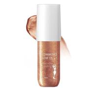 Shimmer Body Oil for Women,Rose Sunset Tones,Moisturizing Liquid Highlighter for Face & Body, Non Greasy Bronzing Glow Oil for Medium to Deep Skin, 100ml