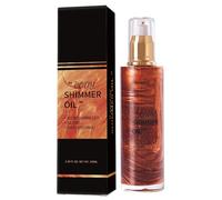 Shimmer Body Oil Glitter, 100ml Body Shimmer Oil For Women, Liquid Highlighter Body Glow For Makeup, Shimmer & Shine Body Glitter Spray, Body Spray Womens Long Lasting