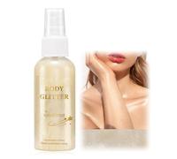 Shimmer Body Oil & Glitter Spray - Waterproof, Lightweight & Quick-Dry Mist for Face, Hair Clothes, Non-Sticky Highlighter Glow Spray for Women with Radiant Liquid Shine (Pearl White)