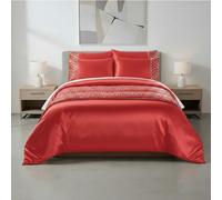 Shimmer Duvet Cover Set Luxury Bedding With Elegant Metallic Finish Red
