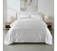 Shimmer Duvet Cover Set Luxury Bedding With Elegant Metallic Finish White