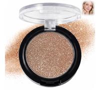 Shimmer Eyeshadow in Golden Brown - Single Pressed Powder with Refined Sparkle, Buildable Colour Depth for Eye Makeup, Long-Wearing Formula in Compact Black Case