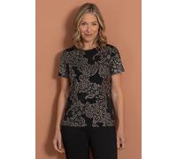 Shimmer Floral Foil Print Top Anna Rose Black S