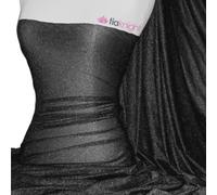 Shimmer Gold-Silver Polyester-Polyamide 4 Way Stretch Dressmaking Fabric, Sold by The Metre, Tia Knight (Black/Silver)