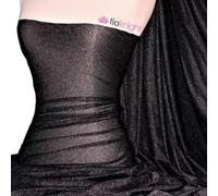 Shimmer Gold-Silver Polyester-Polyamide 4 Way Stretch Dressmaking Fabric, Sold by The Metre, Tia Knight (Black)