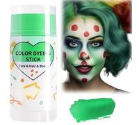 Shimmer Green Face Body Paint Stick,Green Face Painting Foundation,Waterproof Gre-en Face Paint,Gr-een Fa-ce Foundations,Washable Makeup Paint Stick for Halloween,Full Coverage Foun-dation Painting