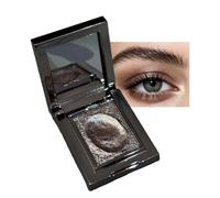 Shimmer Grey Eyeshadow, Cool Toned Grey Single Eye Shadow Palette, Smoky Silver Glitter Shade, High Pigment, Blendable Powder for Natural or Smokey Looks, Long-Lasting Eye Makeup with Mirror