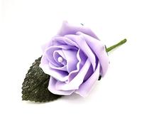 Shimmer-hj 1 Ice Lilac Handmade Rose Buttonholes with Pearl Centre - Perfect Artificial Flower Boutonniere & Corsage for Weddings, Proms, Bridal Parties, Bride, Groom, Bridesmaid, Guests