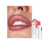 Shimmer Lipstick, Pink Glitter Lip Balm, Rose Red Pearlescent Longlasting Lipgloss, Velvet Lip Gloss Creamy Formula for Women Dry Lips, Hydrating Metallic Highly Pigmented