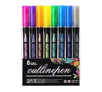 Shimmer Markers, Glitter Drawing Pens - Christmas Art Supplies Outline Marker, Outline Gel Pen For Christmas Greeting- Cards