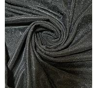 Shimmer Moonlight Glitter Nylon Multi Purpose Stardust Sparkly Shiny Bling Decorations Dress Craft Backdrop Decor Fabric Material 58" - 150cm Wide Sold As 1 Meter Pre - Cut Lengths (Black)