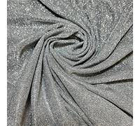 Shimmer Moonlight Glitter Nylon Multi Purpose Stardust Sparkly Shiny Bling Decorations Dress Craft Backdrop Decor Fabric Material 58" - 150cm Wide Sold As 1 Meter Pre - Cut Lengths (Silver Grey)