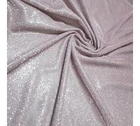 Shimmer Moonlight Glitter Nylon Multi Purpose Stardust Sparkly Shiny Bling Decorations Dress Craft Backdrop Decor Fabric Material 58" - 150cm Wide Sold As 1 Meter Pre - Cut Lengths (Silver Pink)