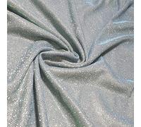 Shimmer Moonlight Glitter Nylon Multi Purpose Stardust Sparkly Shiny Bling Decorations Dress Craft Backdrop Decor Fabric Material 58" - 150cm Wide Sold As 1 Meter Pre - Cut Lengths (Blue Mint)