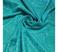 Shimmer Moonlight Glitter Nylon Multi Purpose Stardust Sparkly Shiny Bling Decorations Dress Craft Backdrop Decor Fabric Material 58" - 150cm Wide Sold As 1 Meter Pre - Cut Lengths (Turquoise Blue)