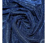 Shimmer Moonlight Glitter Nylon Multi Purpose Stardust Sparkly Shiny Bling Decorations Dress Craft Backdrop Decor Fabric Material 58" - 150cm Wide Sold As 1 Meter Pre - Cut Lengths (Navy Blue)